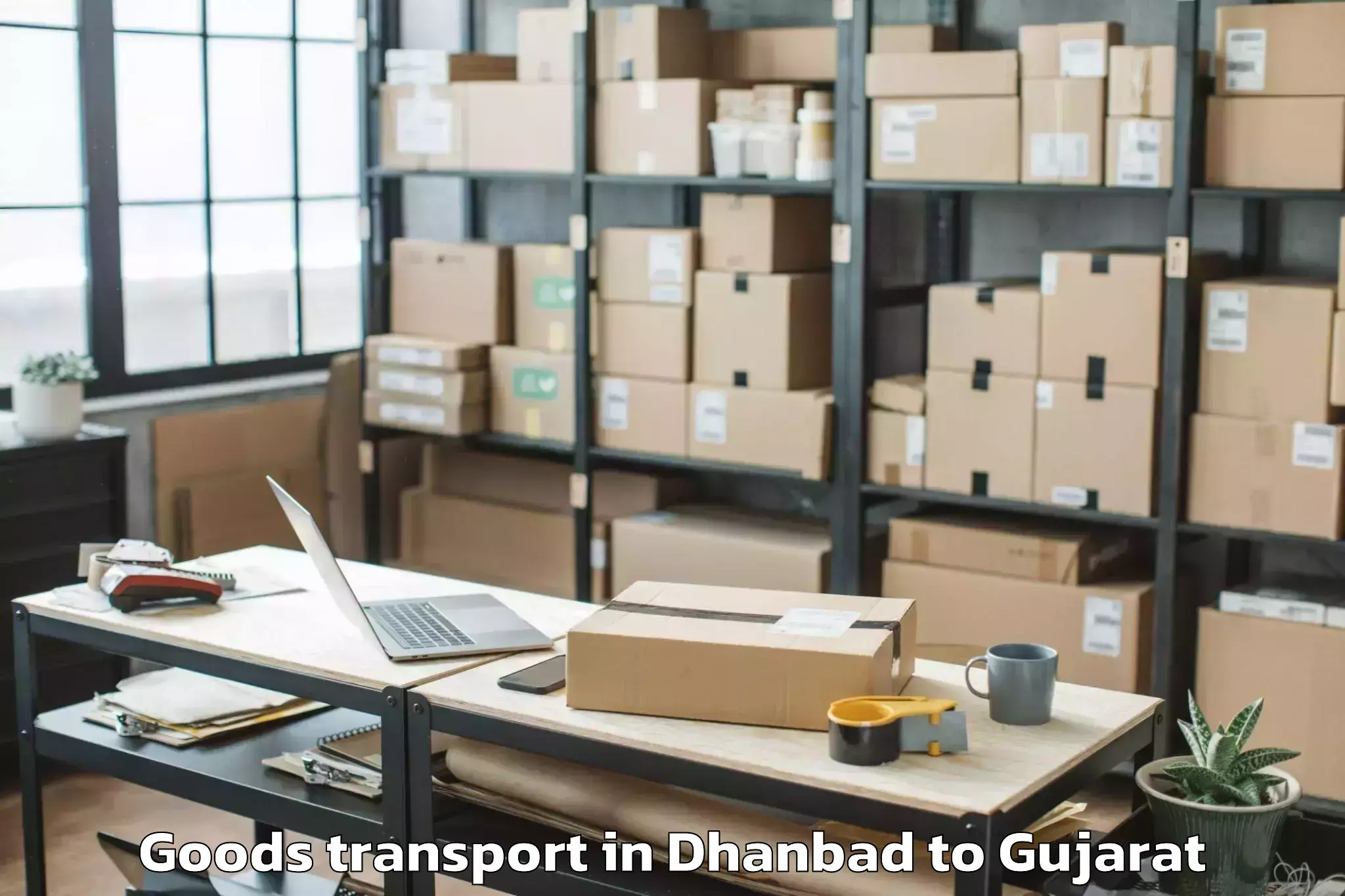 Easy Dhanbad to Valod Goods Transport Booking